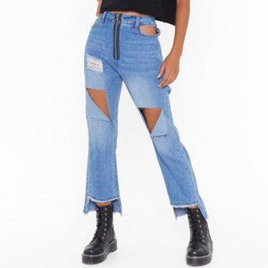 Nasty Gal Distressed Denim Jeans